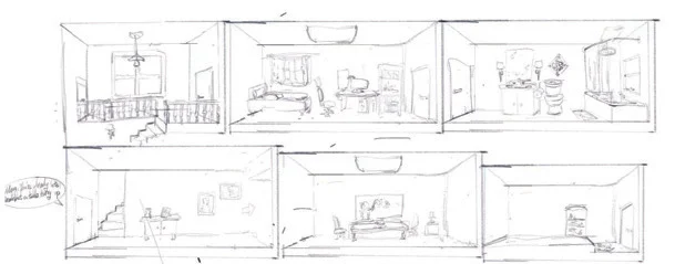Student sketches of game environments